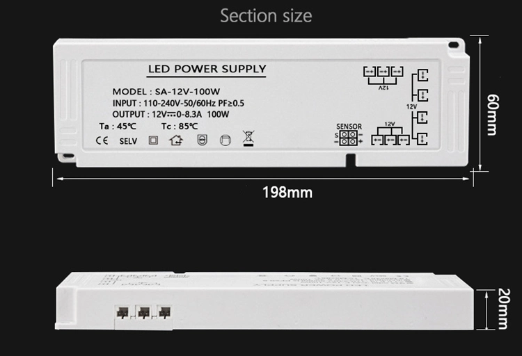 Kitchen Cabinet Strip Light LED Power Supply Smart 12V 24V 24W 36W 40W 60W 100W 150W LED Driver